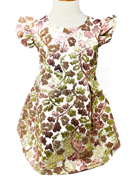 rose gold jacquard dress - Pink and Brown Boutique