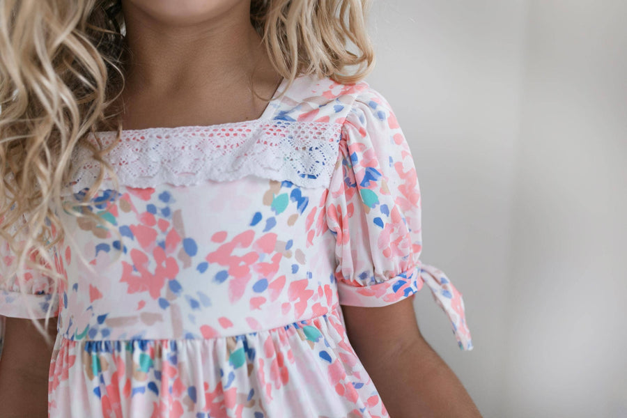 pink and blue easter dress Blue Easter Bunny Toile Smocked Dress