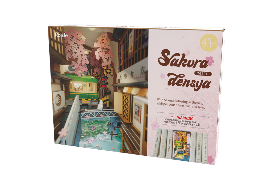 TGB01 Rolife Sakura Densya DIY Book Nook Shelf Insert Kit