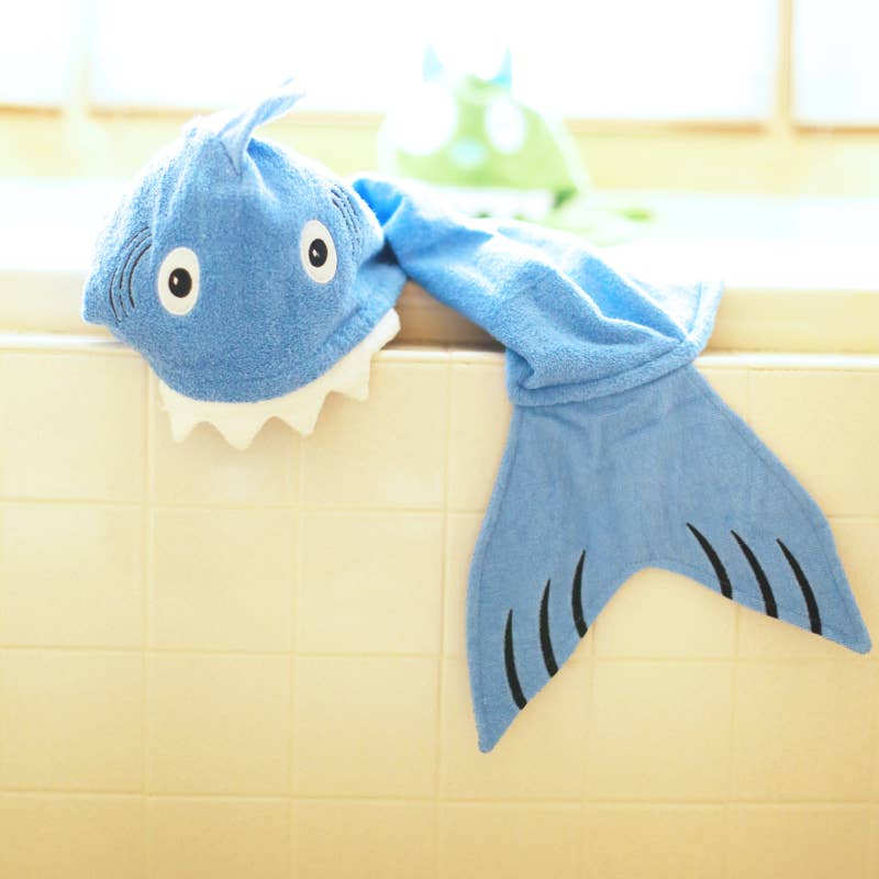 Blue Shark Hooded Towel