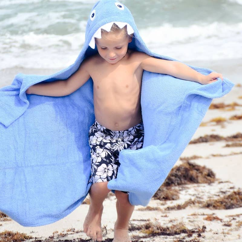 Blue Shark Hooded Towel