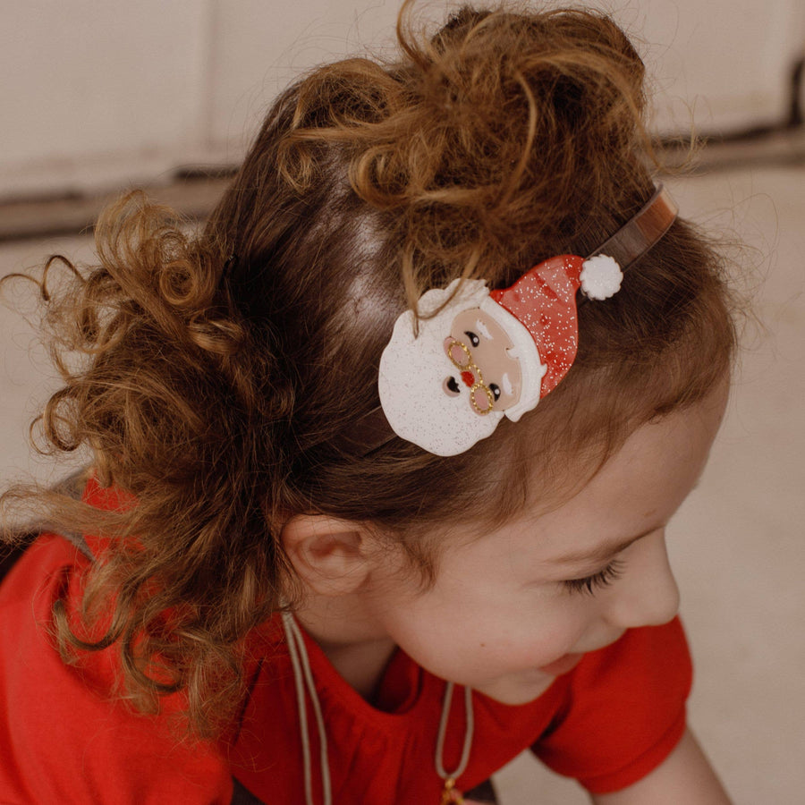 Cheerful Santa Headband - Pink and Brown Boutique