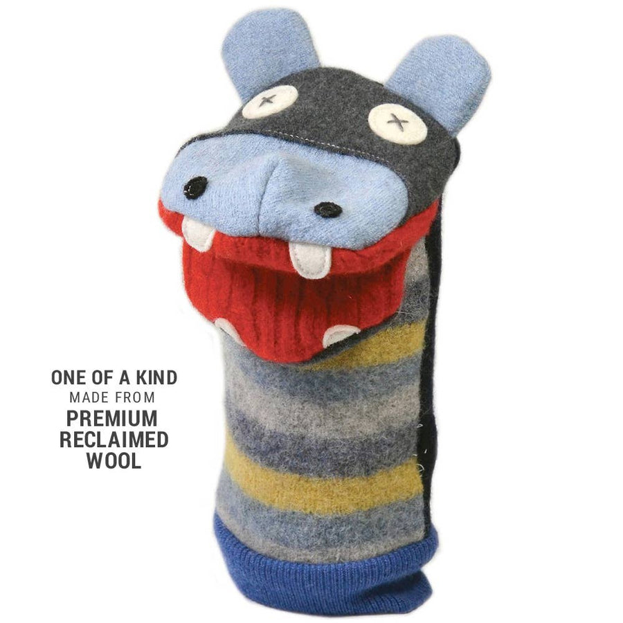 Hippo Puppet | Reclaimed Wool