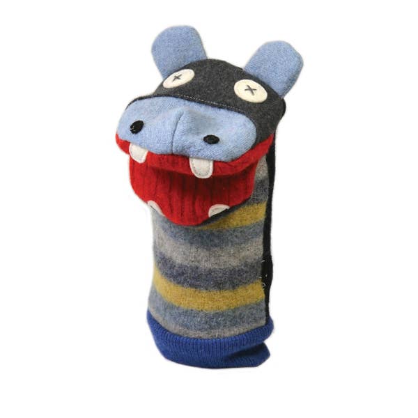 Hippo Puppet | Reclaimed Wool