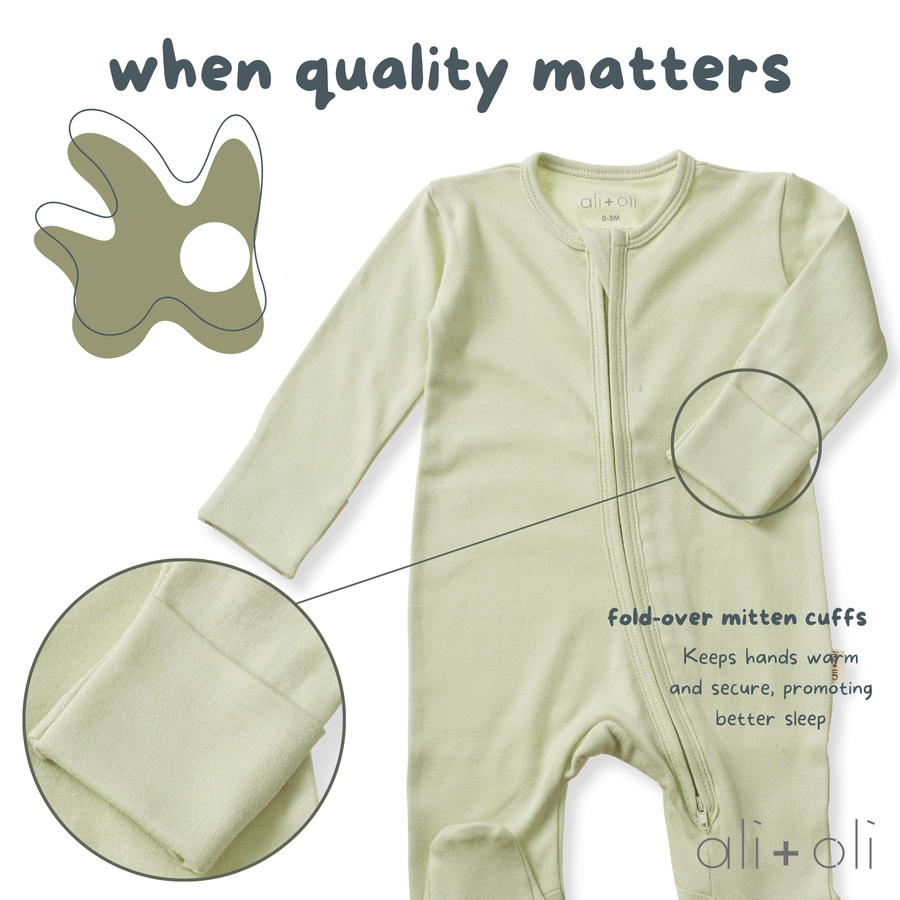 Baby Footie 2-Way Zipper – Organic Cotton