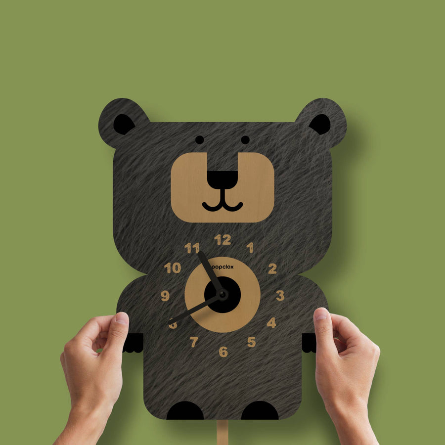 Bear Pendulum Clock - Pink and Brown Boutique