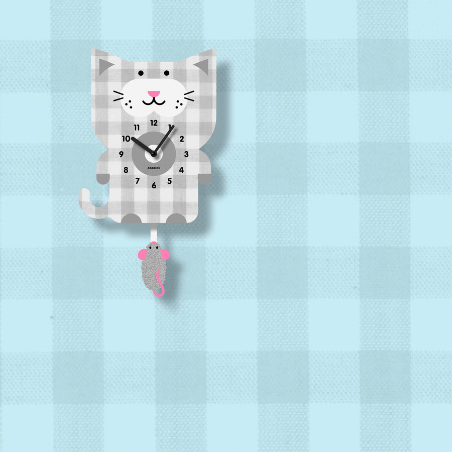 Acrylic Cat Pendulum Clock - Pink and Brown Boutique