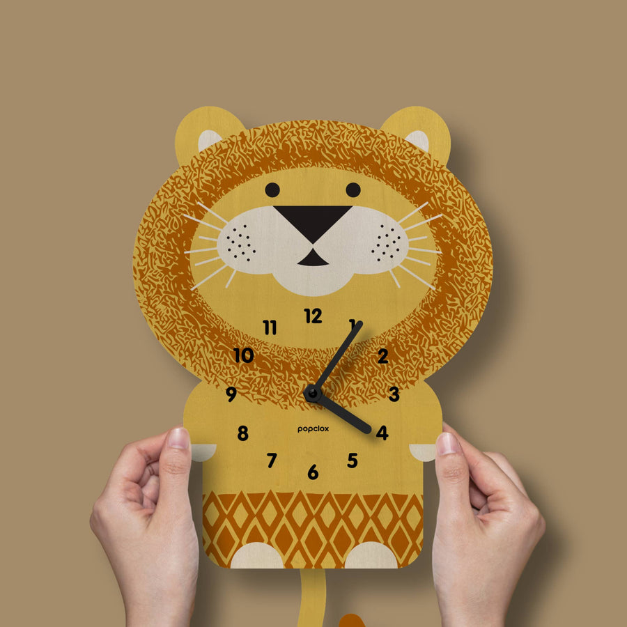 Lion Pendulum Clock - Pink and Brown Boutique