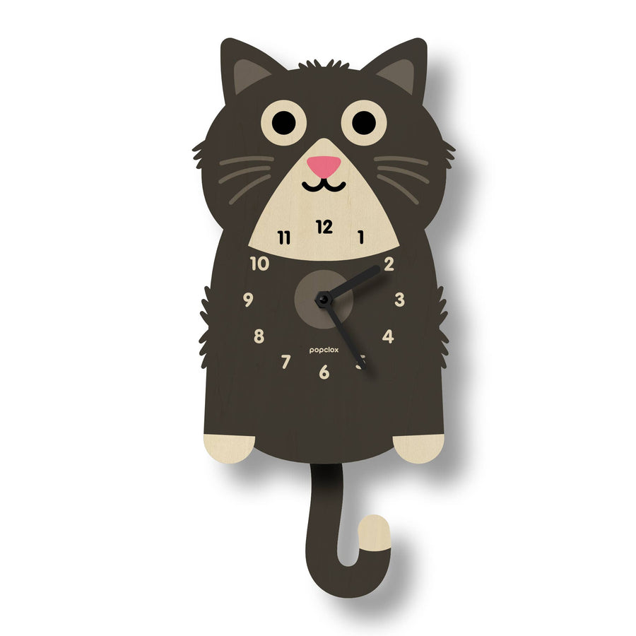 Kitten Pendulum Clock - Pink and Brown Boutique