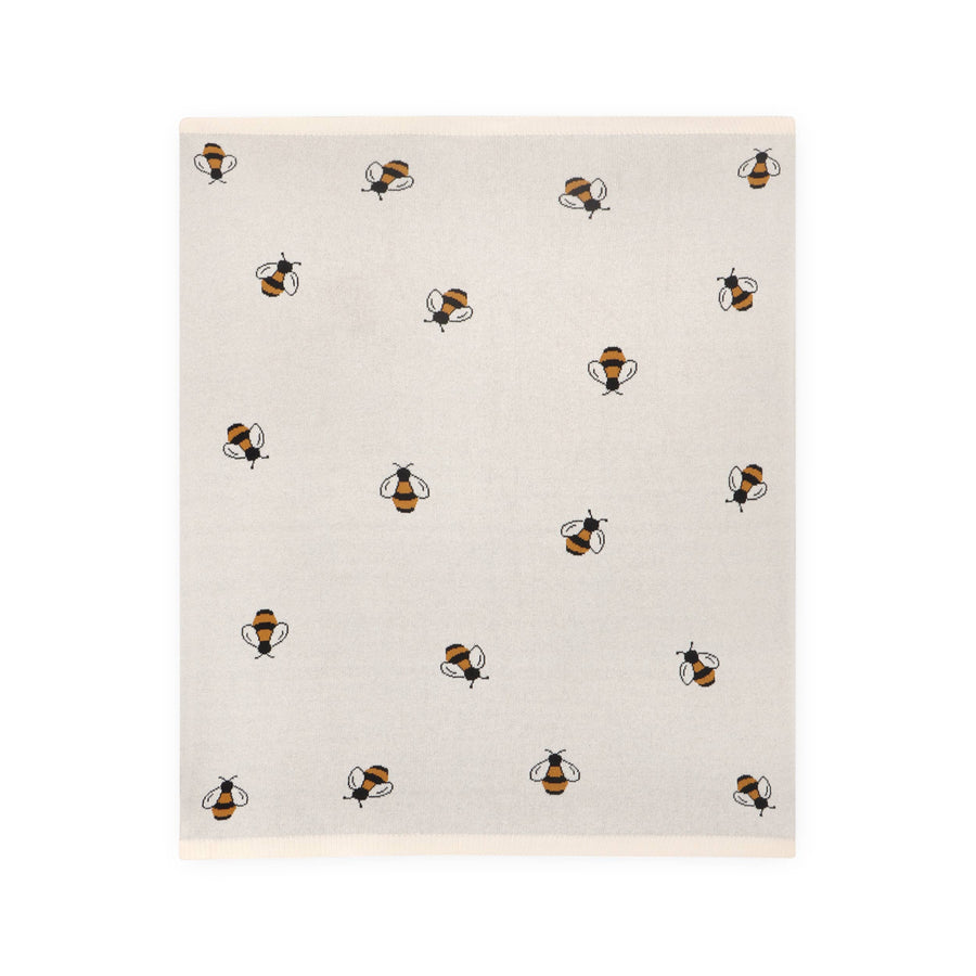 Bee - Organic Cotton Jacquard Sweater Knit Baby Blanket
