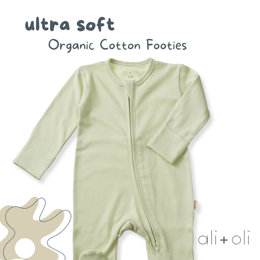 Baby Footie 2-Way Zipper – Organic Cotton