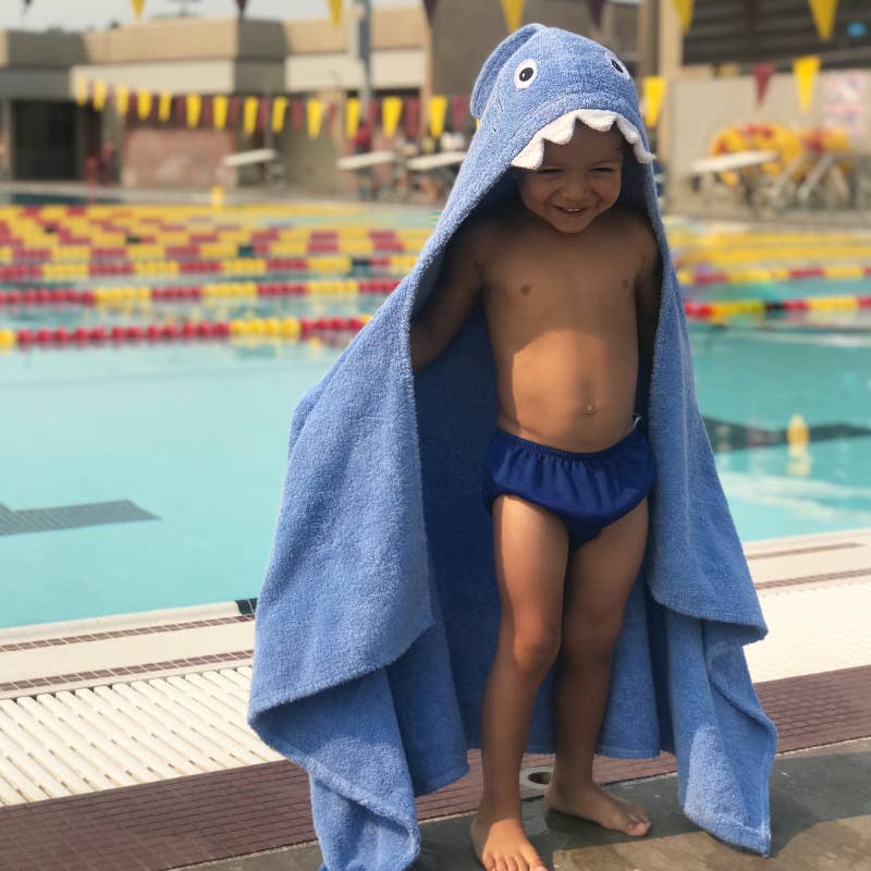 Blue Shark Hooded Towel