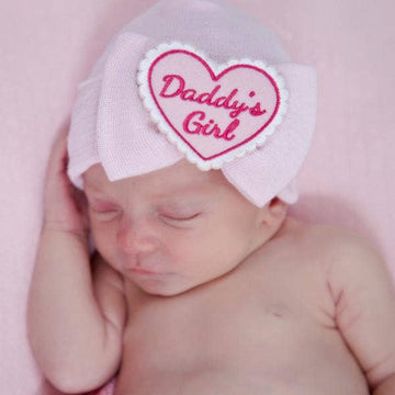 Pink Daddy's Girl Baby Hat - Pink and Brown Boutique
