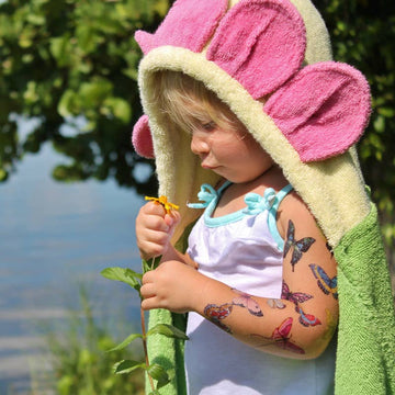 Flower Hooded Towel for toddlers ages 2 to 8 years old