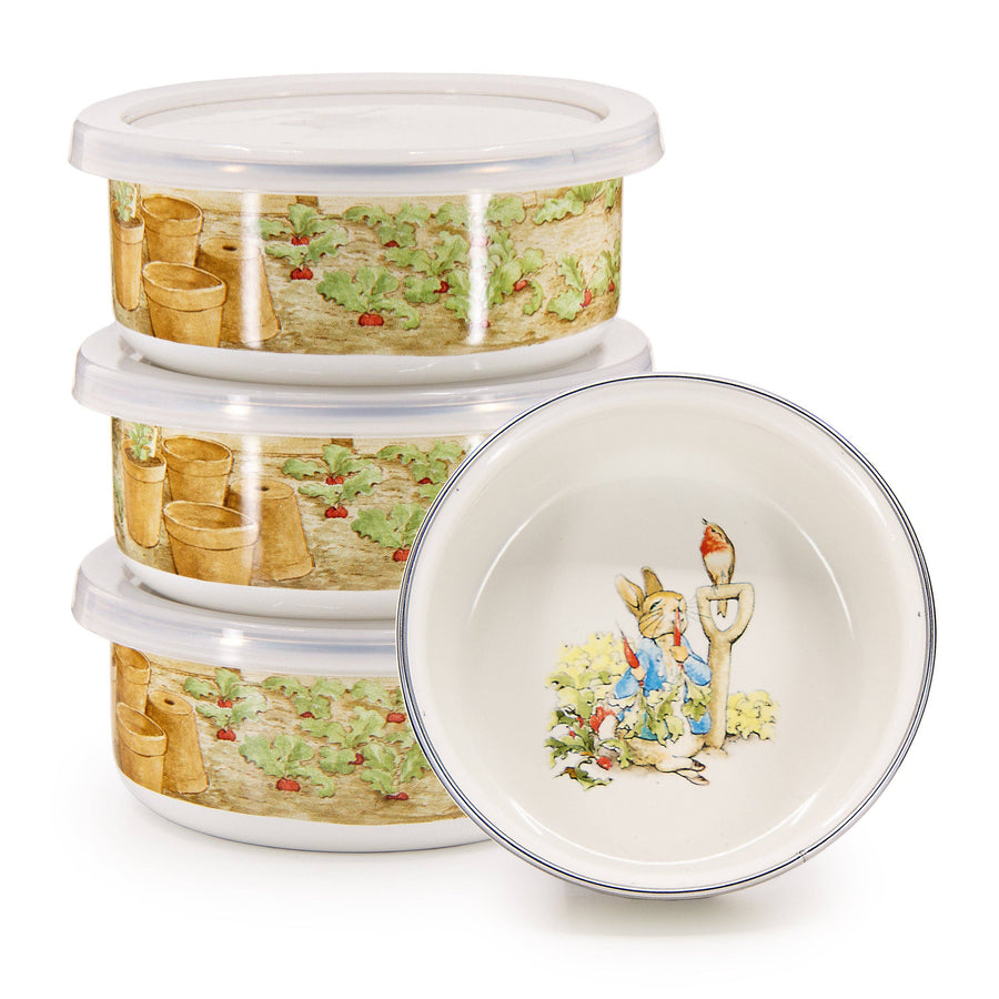 Set of 4 Peter Rabbit Child Bowls - Pink and Brown Boutique