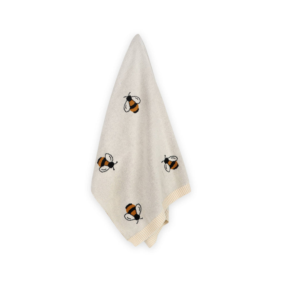 Bee - Organic Cotton Jacquard Sweater Knit Baby Blanket