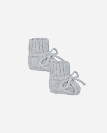 Knit Booties || Heathered Dusty Blue