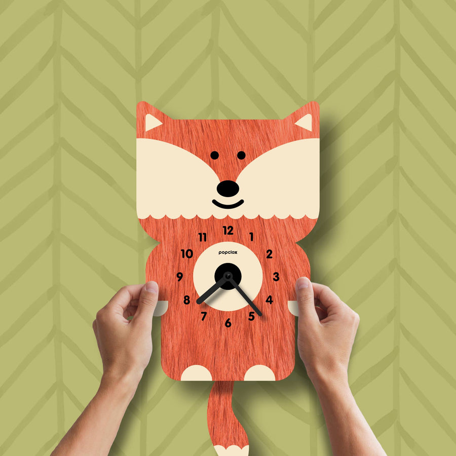 Acrylic Fox Pendulum Clock - Pink and Brown Boutique