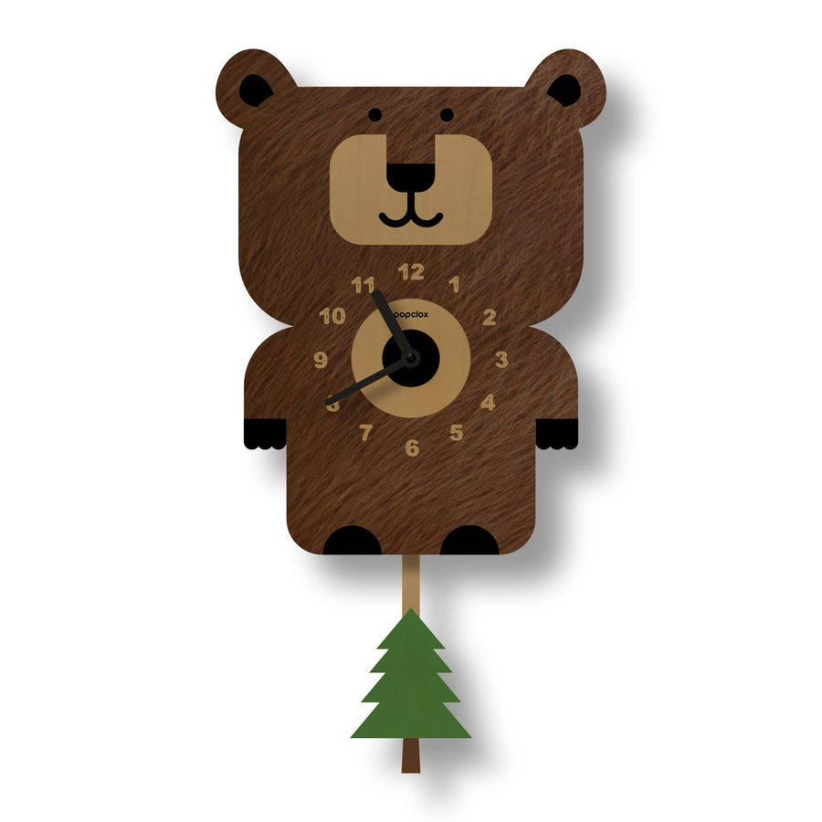 Bear Pendulum Clock - Pink and Brown Boutique