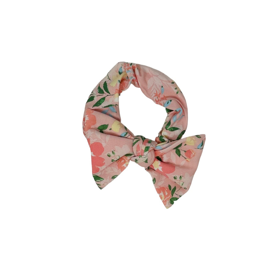PINK FLORAL PRINT BABY HEADBAND - Pink and Brown Boutique