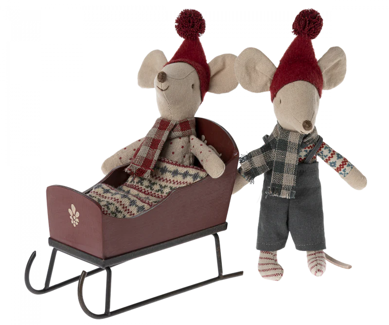 SLEIGH MOUSE - Pink and Brown Boutique