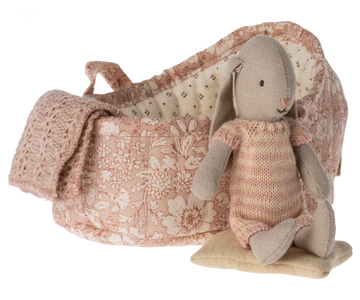 BUNNY IN CARRYCOT ROSE - Pink and Brown Boutique