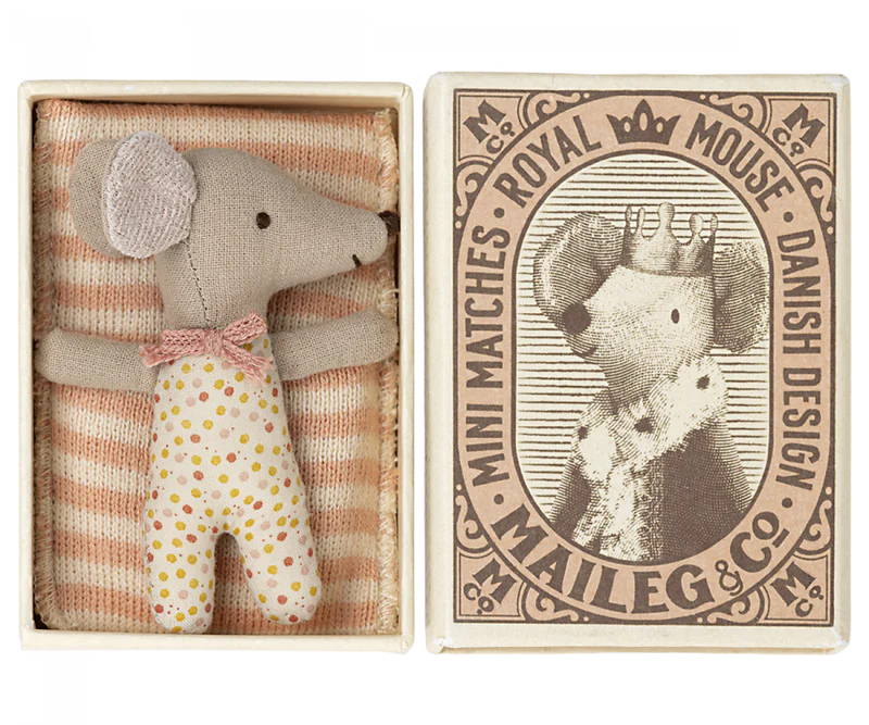 SLEEPY/WAKEY ROSE BABY MOUSE - Pink and Brown Boutique