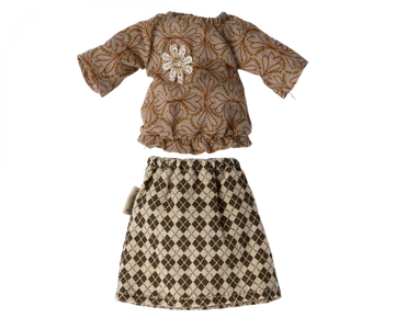 BLOUSE AND SKIRT SET - Pink and Brown Boutique