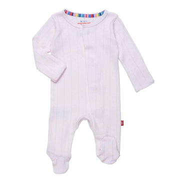 LOVE PINK ORGANIC COTTON FOOTIE - Pink and Brown Boutique