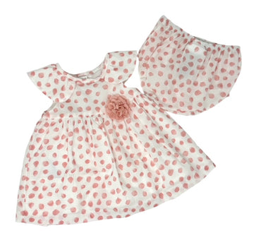 PINK POLKA DOT DRESS AND BLOOMER - Pink and Brown Boutique