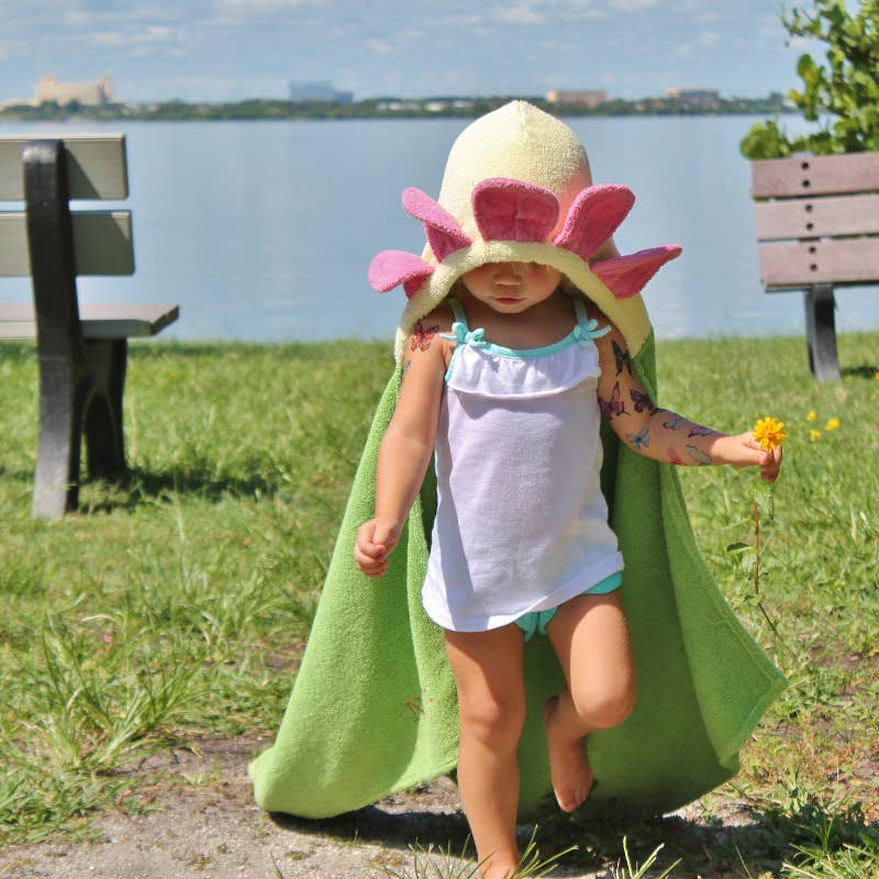 Flower Hooded Towel for toddlers ages 2 to 8 years old