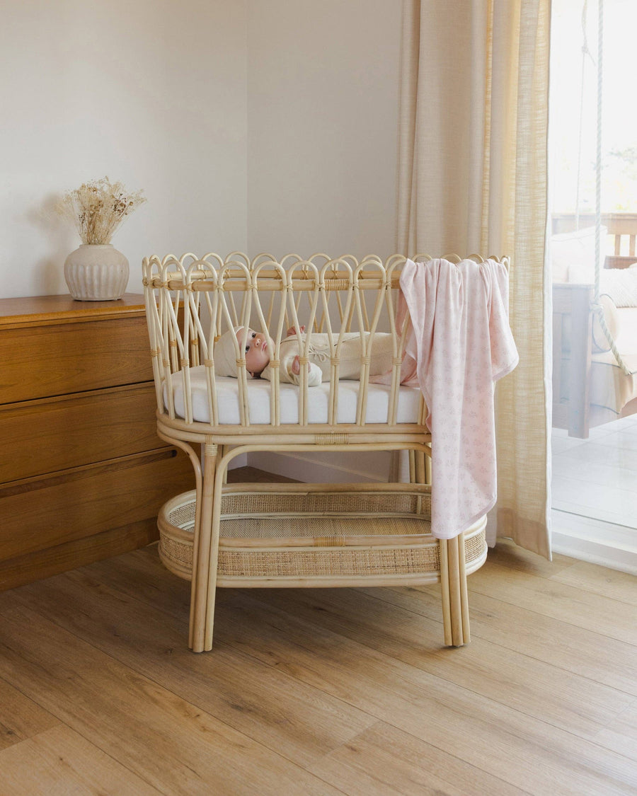 Wrap Knit Footie With Hat Set || Heathered Natural