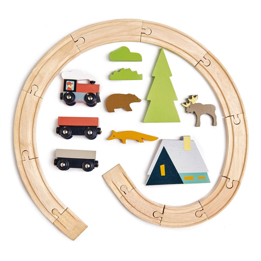 Treetops Train Set - Pink and Brown Boutique