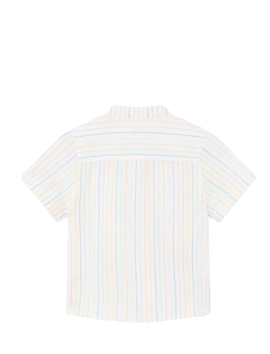 BABY BOY SHORT SLEEVE MULTI LINEN SHIRT