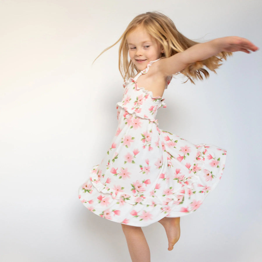 SMOCKED RUFFLE TIERED SWEET MAGNOLIAS  SUNDRESS