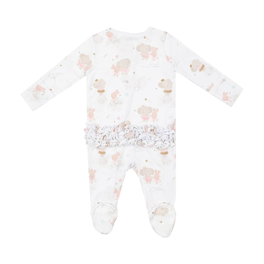 ELEPHANT AND BUNNY ZIPPER FOOTIE - Pink and Brown Boutique