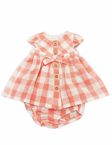 CHECKER DRESS W/BLOOMER