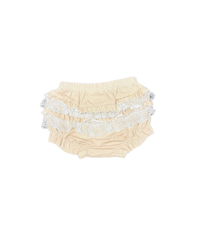 TAN RUFFLE BABY BLOOMER - Pink and Brown Boutique