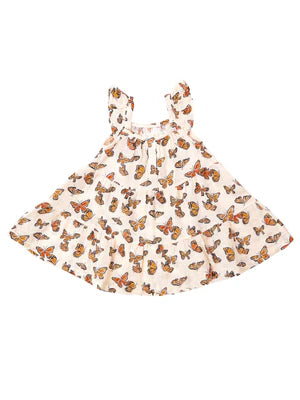 PAINTED MONARCH BUTTERFLIES PRINT DRESS