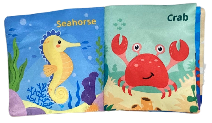 CLOTH BOOK WITH TEETHER SEA ANIMAL