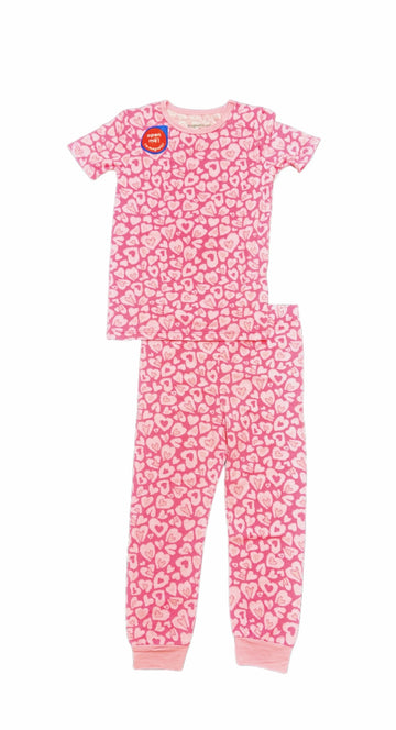 PINK HEARTS PAJAMA SET - Pink and Brown Boutique