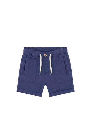 BABY BOY NAVY COTTON SHORTS