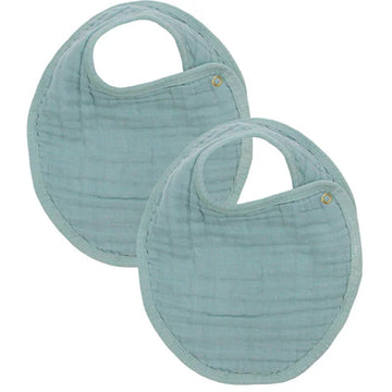 CLOUD MUSLIN BIB 2 PACK STEEL