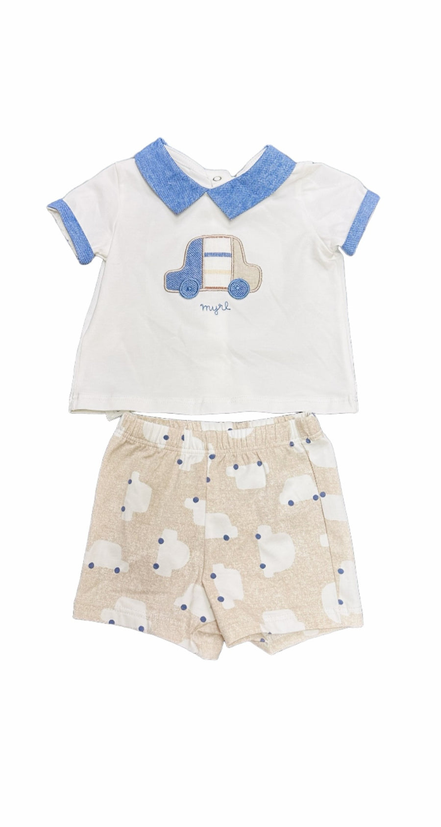 EMBROIDERED BABY BOY SET - Pink and Brown Boutique