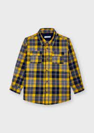 MULTI MUSTARD PLAID BUTTON COLLAR SHIRT