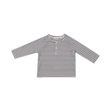 NAVY & OAT STRIPE L/S RAGLAN HENLEY