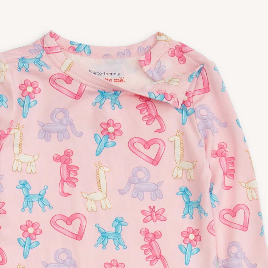 PINK PARTY ANIMALS GLOW IN THE DARK MAGNETIC L/S PAJAMA