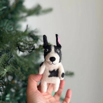 HANDMADE FELTED FINGER PUPPET FRENCH BULLDOG