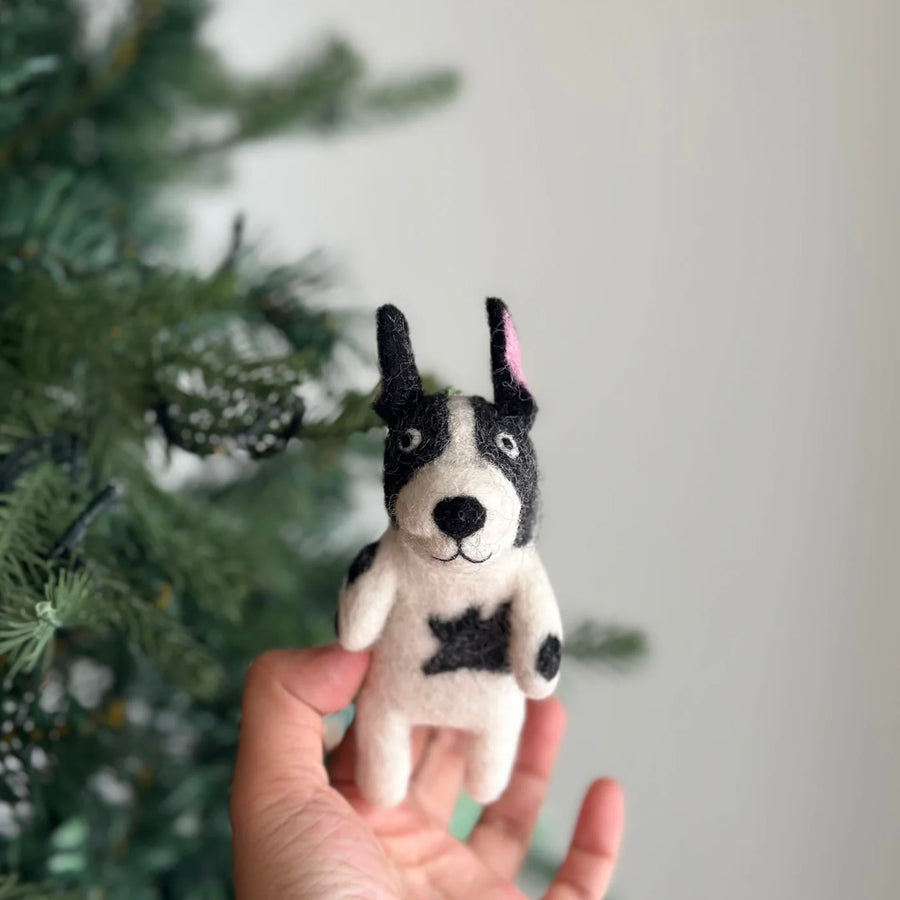 HANDMADE FELTED FINGER PUPPET FRENCH BULLDOG