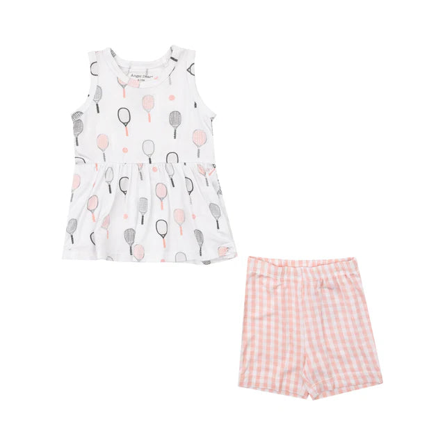 TENNIS PRINT TANK  & SHORT SET